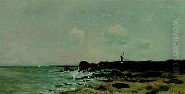 La Plage A Maree Basse Oil Painting by Hippolyte Camille Delpy