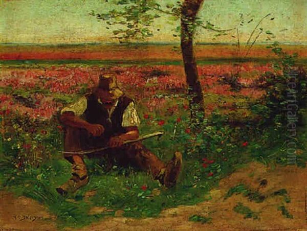 Man At Work Oil Painting by Hippolyte Camille Delpy