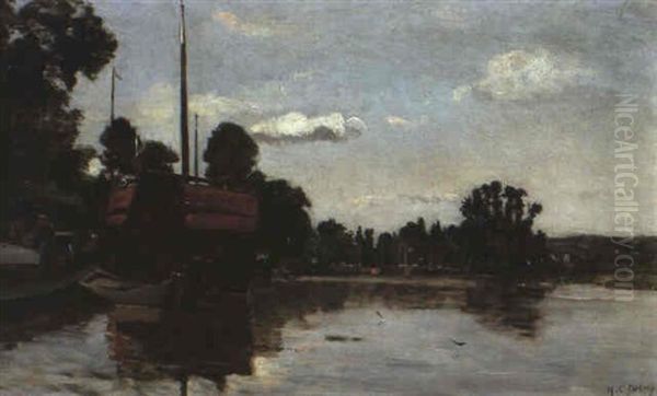 Peniches A Conflans-ste-honorine Oil Painting by Hippolyte Camille Delpy