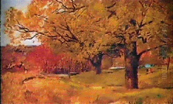 Sous-bois Pres De La Riviere Oil Painting by Hippolyte Camille Delpy