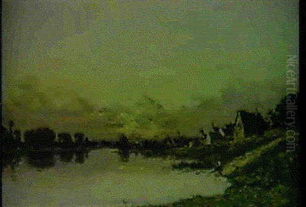 Paysage Du Soir Oil Painting by Hippolyte Camille Delpy