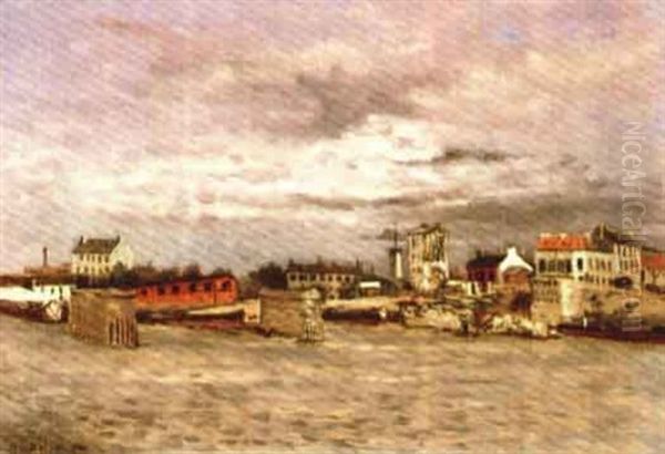 View Of Asnieres Oil Painting by Hippolyte Camille Delpy