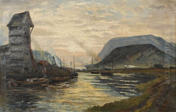 La Sambre Industrielle Oil Painting by Willem Delsaux