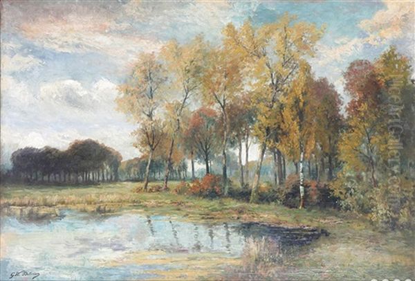 Sous-bois Avec Etang Oil Painting by Willem Delsaux