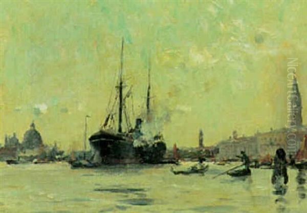 Indsejlingen Til Venedig Oil Painting by Gabriel Deluc