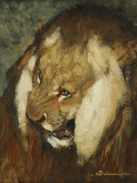 Tete De Lion Oil Painting by Henri Deluermoz