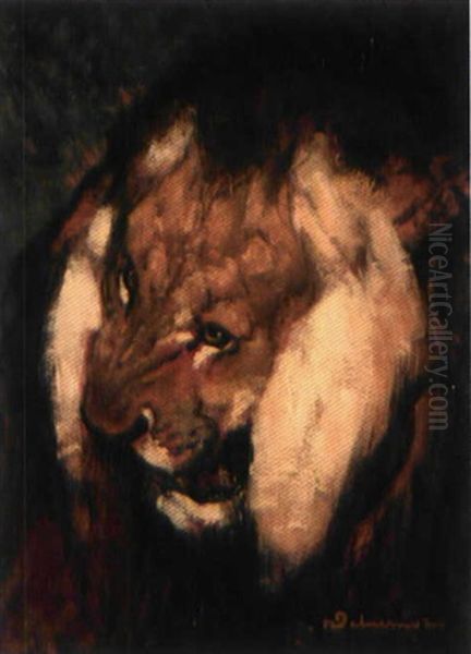 Tete De Lion Oil Painting by Henri Deluermoz