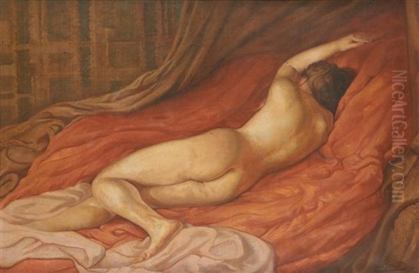 Nu Couche Oil Painting by Jean Delville