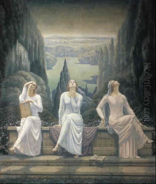 L'ecole Du Silence Oil Painting by Jean Delville