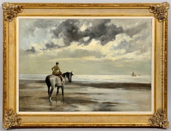 Seashore Scene Oil Painting by Jean Delvin