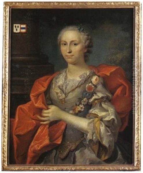 Portrait De Madame De Dampierre De Greny Oil Painting by Jean Francois Delyen