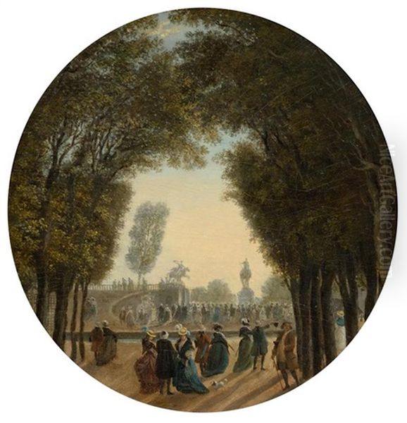 Blick Auf Die Tuileries Oil Painting by Pierre Antoine Demachy