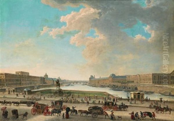 Vue De Paris Depuis La Place Dauphine Oil Painting by Pierre Antoine Demachy