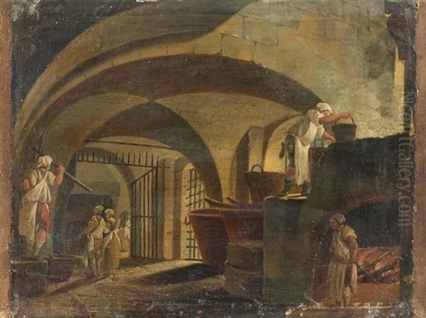 La Fabrication Du Gruyere Oil Painting by Pierre Antoine Demachy