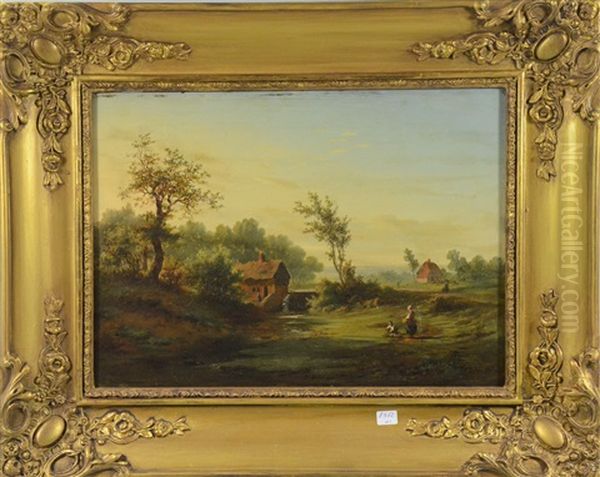 Scene De Campagne Oil Painting by Louis Demaertelaere