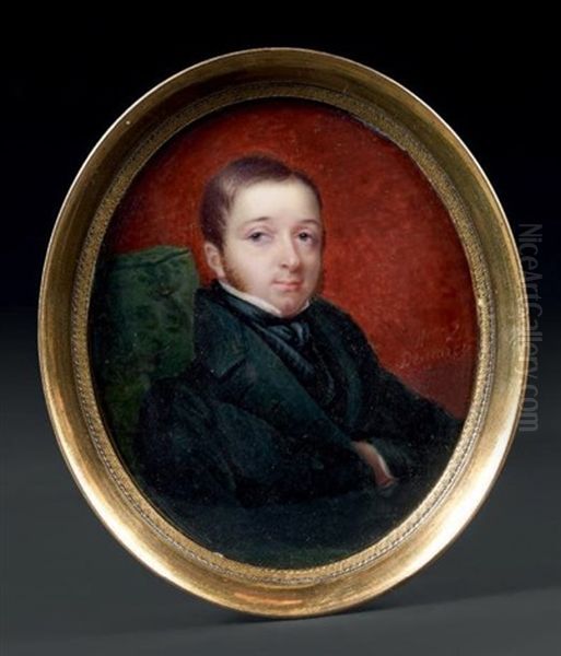 Portrait De Monsieur Champain, Assis De Trois-quarts Vers La Droite Oil Painting by Antoinette Louise Demarcy