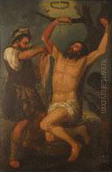 Martirio De San Bartolome Oil Painting by Jose Maria Arango