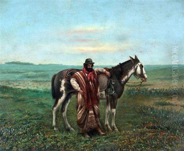 Paisano De Fajina (pair) Oil Painting by Bernabe Demaria