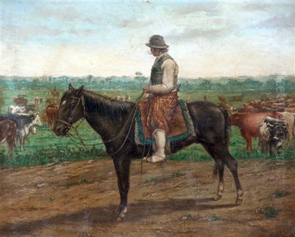 Rondador De Hacienda En Los Pagos De Entre Rios Oil Painting by Bernabe Demaria