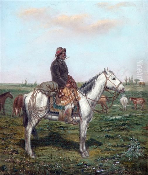 Gaucho De La Federacion De Rosas Oil Painting by Bernabe Demaria