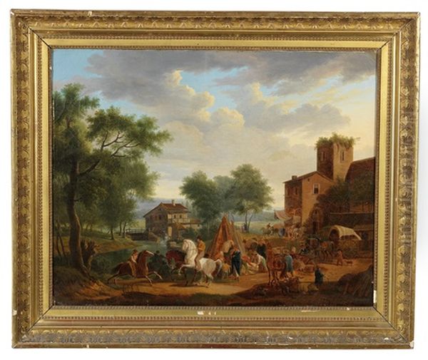 The Horse Market Oil Painting by Jean-Louis Demarne