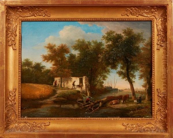 Une Paire De Paysages by Jean-Louis Demarne