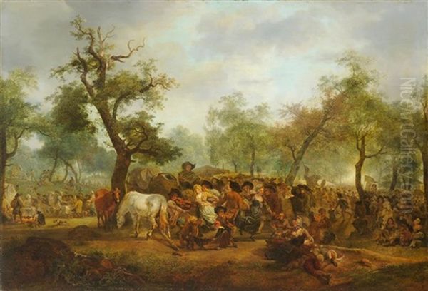 Fete Au Bord D'une Foret Ou Fete Dans L'interieur D'un Bois Oil Painting by Jean-Louis Demarne