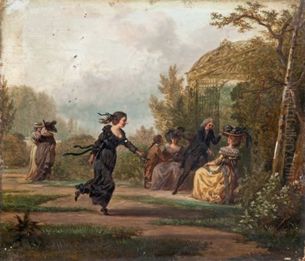 Scene De Mesmerisme Oil Painting by Jean-Louis Demarne