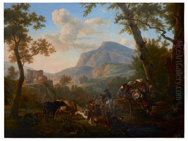 La Noce Comtoise Oil Painting by Jean-Louis Demarne