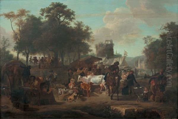 La Foire Oil Painting by Jean-Louis Demarne