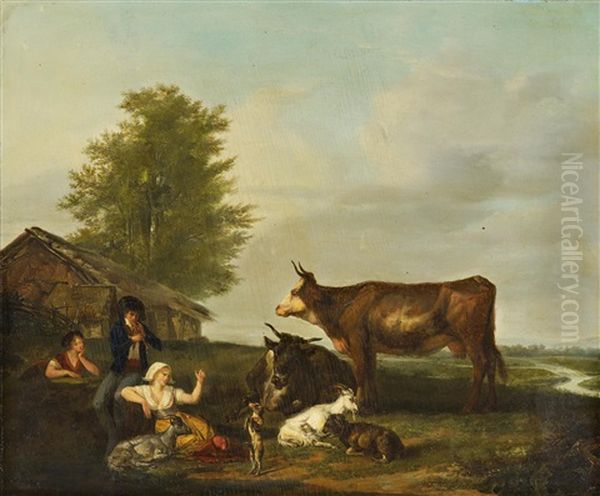 Idyllische Szene Oil Painting by Jean-Louis Demarne