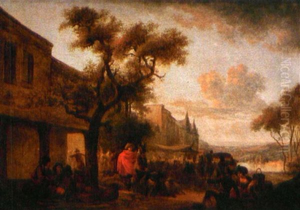 Scene De Marche Oil Painting by Jean-Louis Demarne