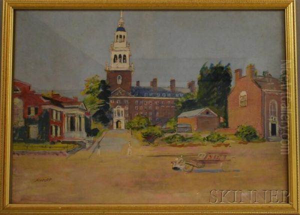 Lowell House,harvard University Oil Painting by Alexis Pawlowitsch Arapoff