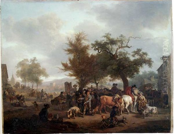 Foire En Franche Comte Oil Painting by Jean-Louis Demarne