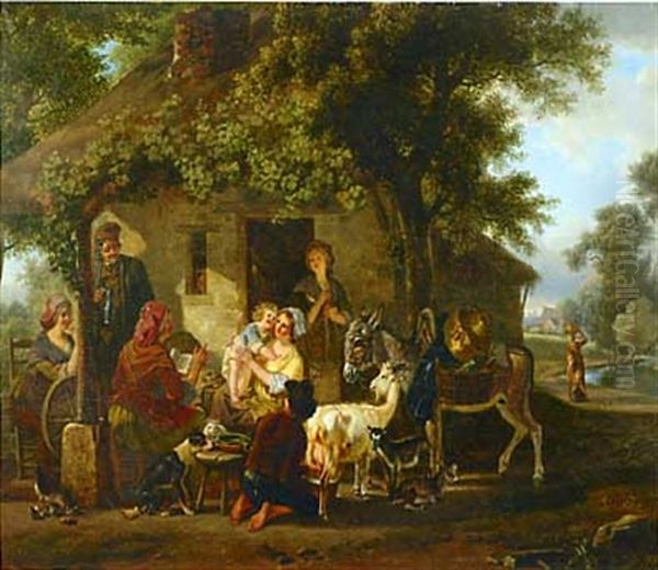 L'heureuse Famille Oil Painting by Jean-Louis Demarne