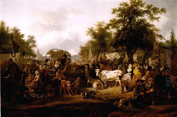 The Village Fair Oil Painting by Jean-Louis Demarne