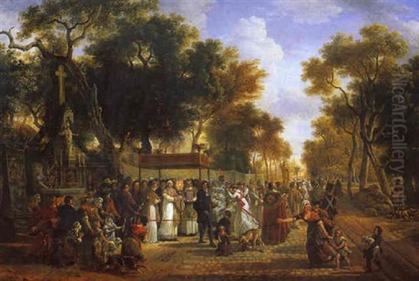 La Procession Oil Painting by Jean-Louis Demarne