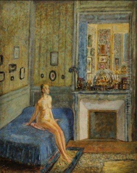 Nu Dans La Chambre Bleue Oil Painting by Alexis Pawlowitsch Arapoff