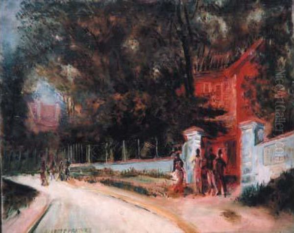 La Villa Rouge (1928) Oil Painting by Anatoli Arapoff