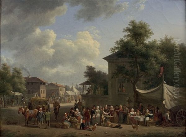 Une Fete De Village Oil Painting by Jean Francois Demay