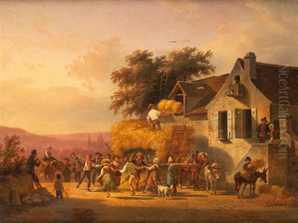 La Fete De La Moisson Oil Painting by Jean Francois Demay