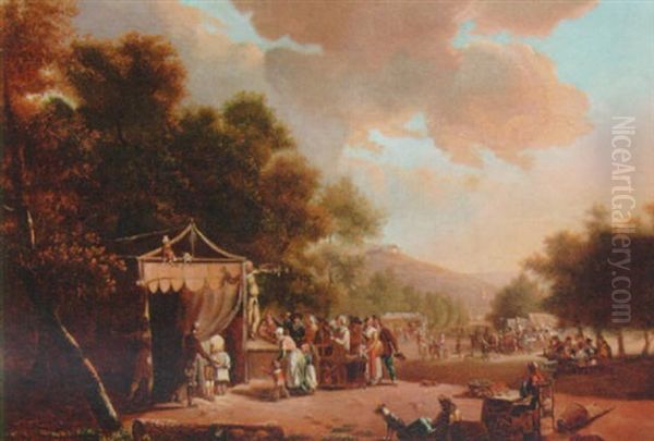 La Foire A St. Cloud Oil Painting by Jean Francois Demay