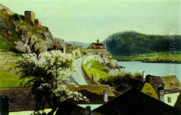 Durnstein Oil Painting by Franz (August Waidhofer) Demel