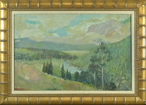 Western Landscape Oil Painting by Edwin Willard Deming