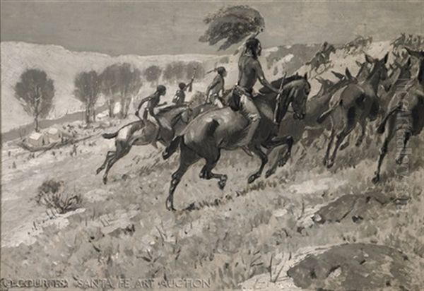 Stealing Away Mules Oil Painting by Edwin Willard Deming