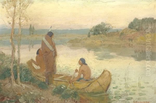 Departure Of The Hunters Oil Painting by Edwin Willard Deming