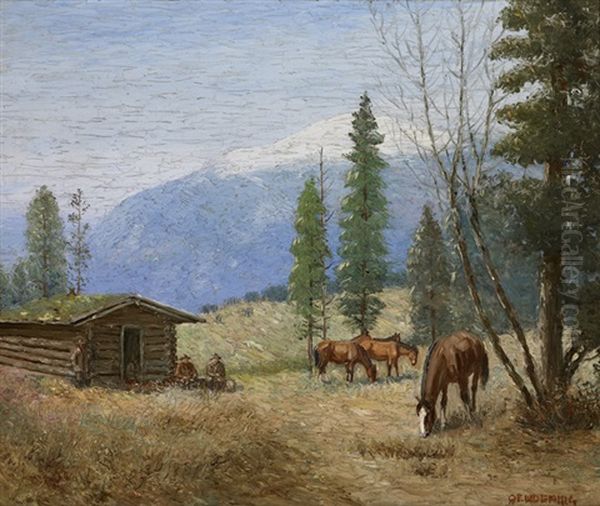 Mountain Camp Oil Painting by Edwin Willard Deming