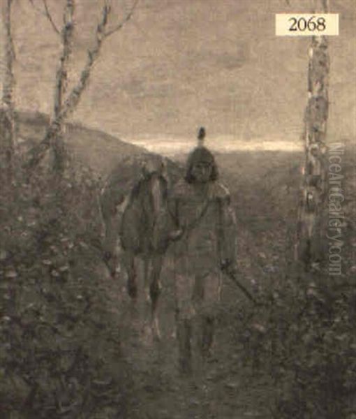 After The Hunt Oil Painting by Edwin Willard Deming