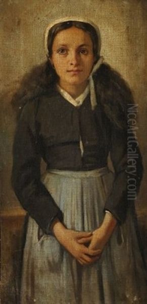 La Jeune Paysanne Oil Painting by Virginie Demont-Breton