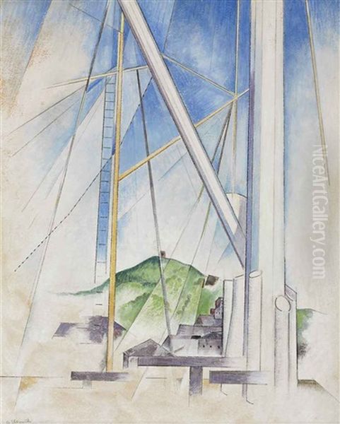 In The Key Of Blue Oil Painting by Charles Demuth